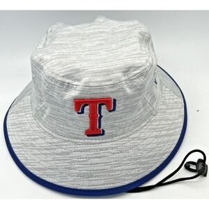 New Era Men's MLB Texas Rangers Gray Distinct Bucket Hat Cap Summertime Baseball